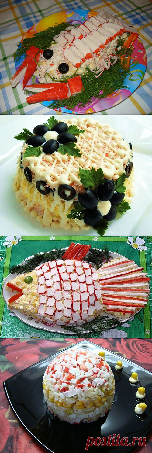 Праздничные салаты с крабовыми палочками