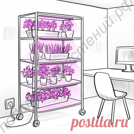 Система фитоосвещения стеллажей, шкафов для выращивания рассады и цветов "Хадар"