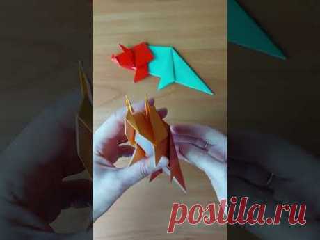 Трицератопс из бумаги #творчество #diy #origami #творчество #origamiwallet #paperart