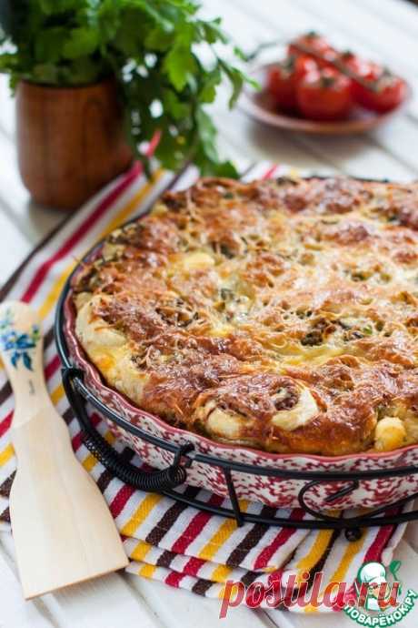 Слоеный пирог с фаршем и капустой - кулинарный рецепт