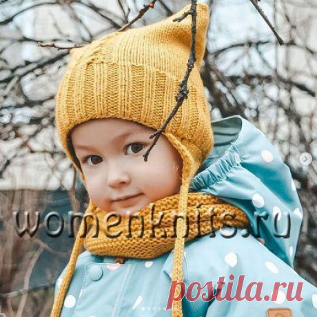 Детская простая шапка спицами
