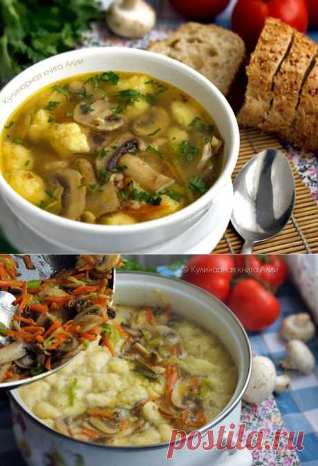 631. Гречневый суп с грибами и картофельными клецками