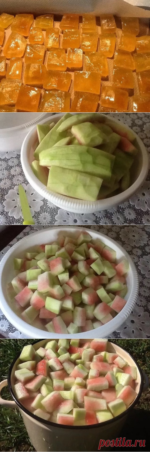 Цукаты из арбузных корок