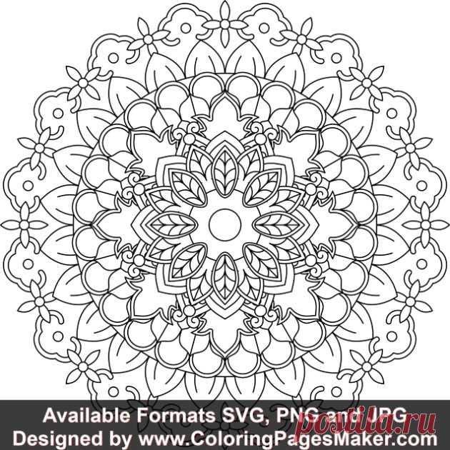 SVG Mandala Art #162 &#8211; ColoringPagesMaker