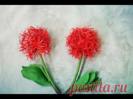 How To Make Haemanthus Multiflorus | Blood Lily Flower From Crepe Paper - Craft Tutorial