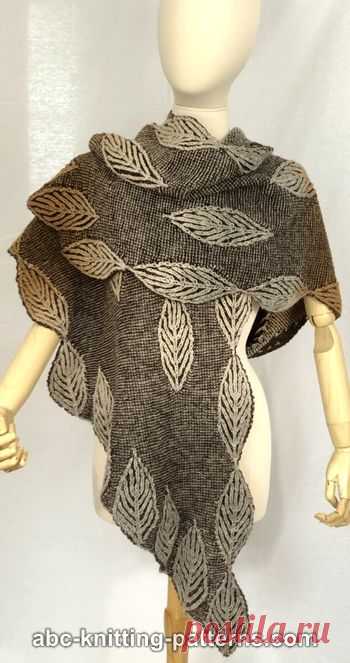 Brioche Leaves Stole Free Shawl Knitting Pattern