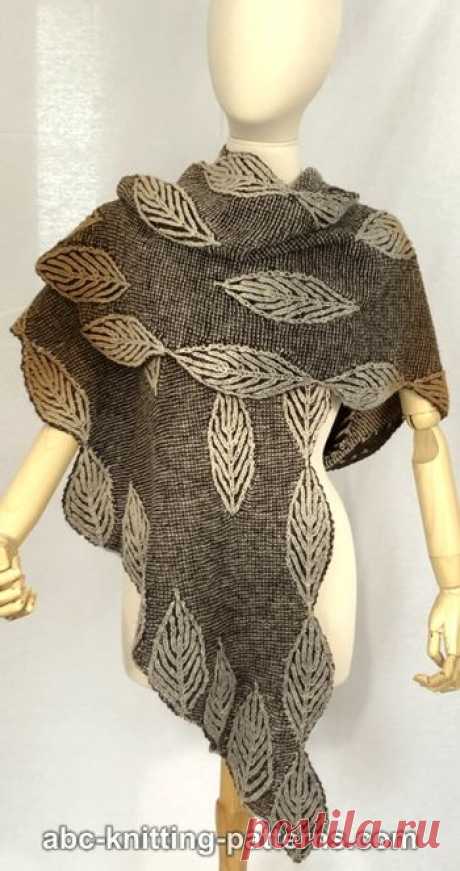 Brioche Leaves Stole Free Shawl Knitting Pattern