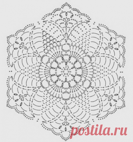 Мотив для жакета крючком