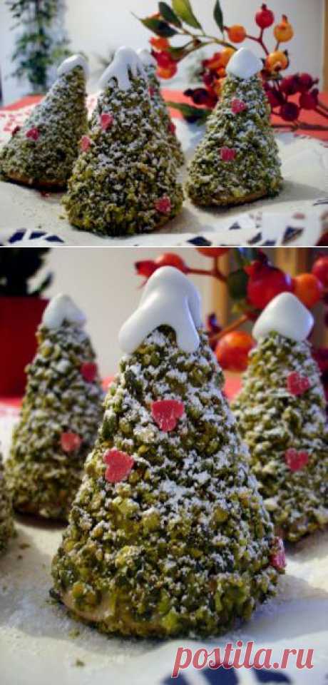 Бисквитные пирожные «Рождественская елочка»
