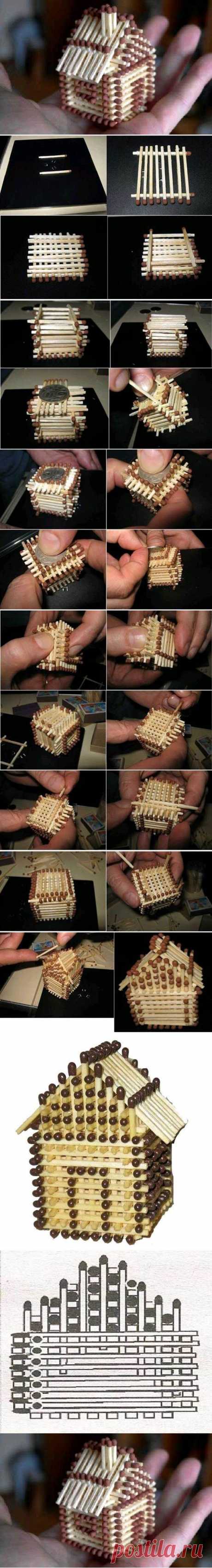 DIY Mini House with Matches | iCreativeIdeas.com