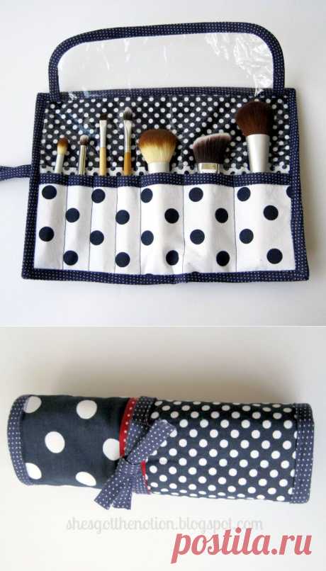 She's Got the Notion: Fat Quarter Series: Makeup Brush Roll Tutorial