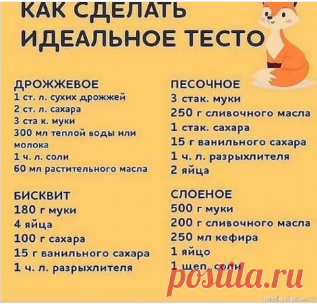 Шпаргалка кулинара