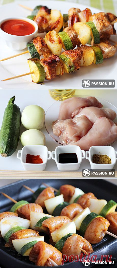 Шашлык из курицы с овощами: пошаговый рецепт с фото и видео