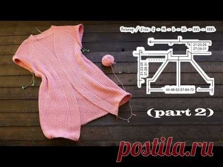 Кардиган реглан полупатентной резинкой спицами - часть 2 💙💛💙 Raglan cardigan knitting pattern