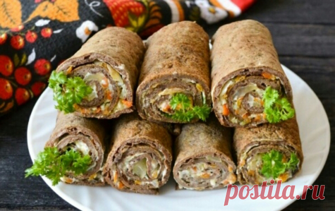 Вкуснейшие рулетики из печеночных блинчиков Эти печёночные рулетики покорят всех. Его с достоинством можно подать и к праздничному столу. Такая закуска не может не понравиться. Приготовить его очень легко, поэтому справится даже начинающая хозяйка...