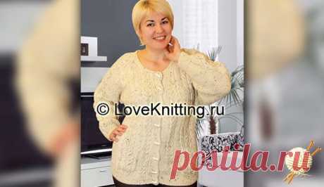 Меланжевый жакет большого размера | Loveknitting.ru