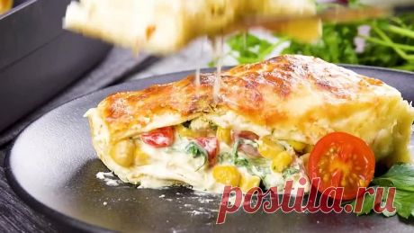 Блинная запеканка с курочкой! Пошаговый рецепт вкуснейшего блюда!