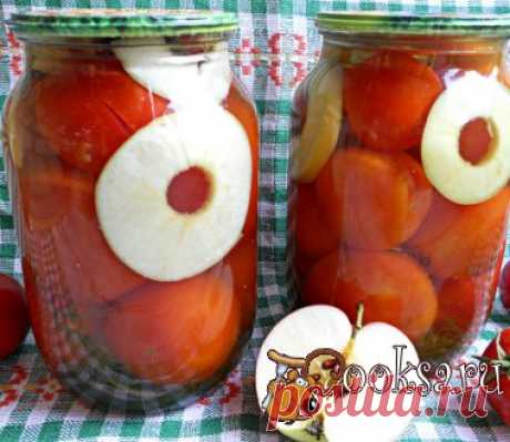 Помидоры маринованные с яблоками Рецепт очень вкусных, ароматных помидорчиков на зиму. Расчет дан на 2 литровые банки. Помидоры — 1,2 кг; Яблоки — 2 шт; Укроп, петрушка (по веточке на банку) ; Соль — 1 ст.л.; Сахар — 2 ст.л.; Корица — 0,5 ч.л.; Яблочный уксус — 40 мл; Душистый перец горошком — 4-6 шт; Вода ;