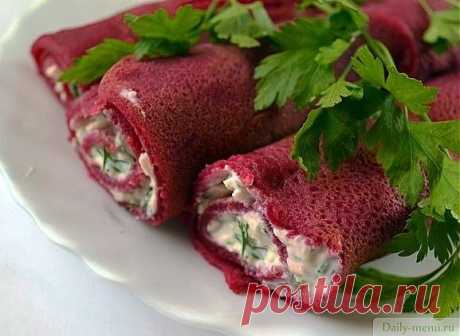 Свекольные блины с сыром