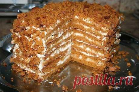 Лучшие кулинарные рецепты: Простой медовый тортик, для тех, кто не любит раскатывать тесто
