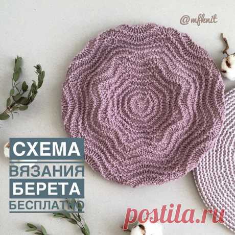 Фактурный берет спицами. Схемы. / knittingideas.ru