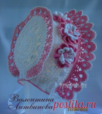 Вязание чепчика для новорожденного крючком, БОЛЬШАЯ ПОДБОРКА схем и описаний