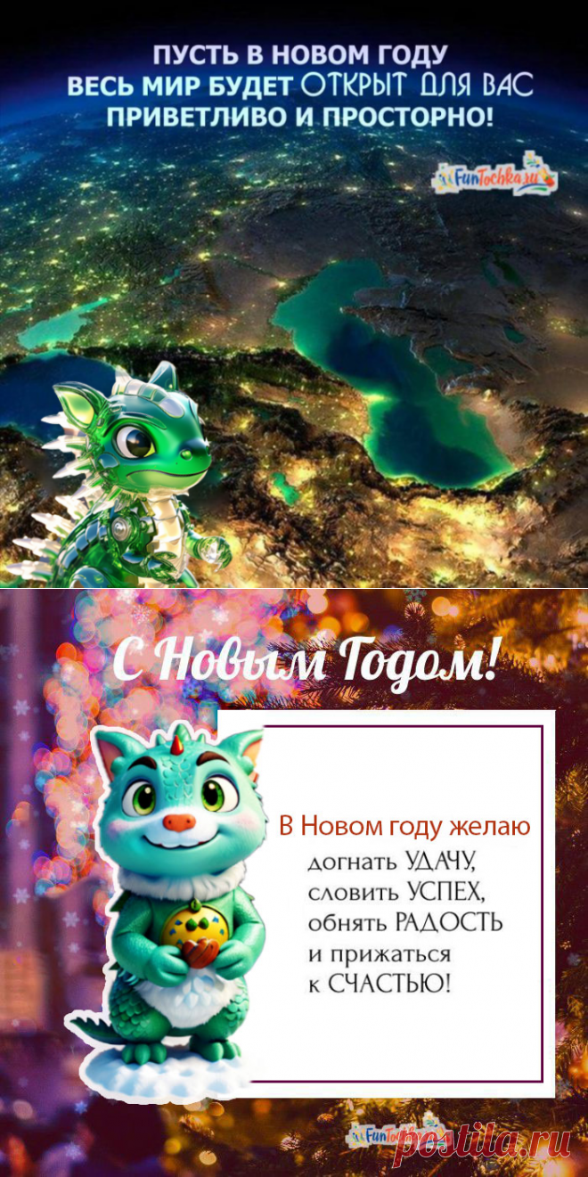 ТОП-73 Открытки С Новым Годом Дракона 2024 с пожеланиями