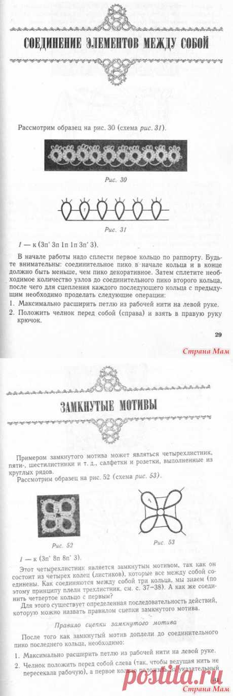 Соединение элементов между собой. Замкнутые мотивы - Фриволите - Страна Мам