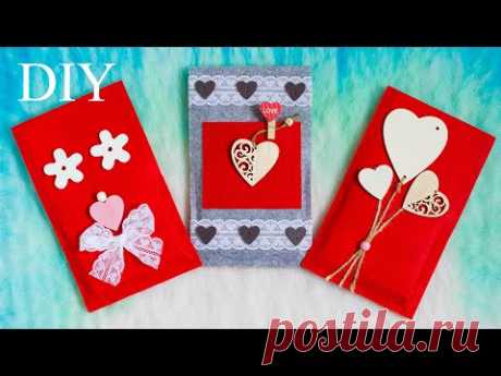 DIY Valentines | 3 ИДЕИ Валентинок-шоколадниц за 5 минут своими руками