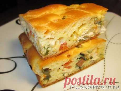 Быстрый пирог с курицей