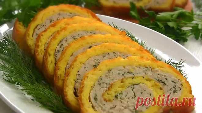 Сырный рулет с мясом