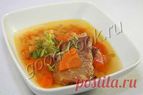 Хорошая кухня - суп из обжаренного мяса с чечевицей. Кулинарная книга рецептов. Салаты, выпечка.