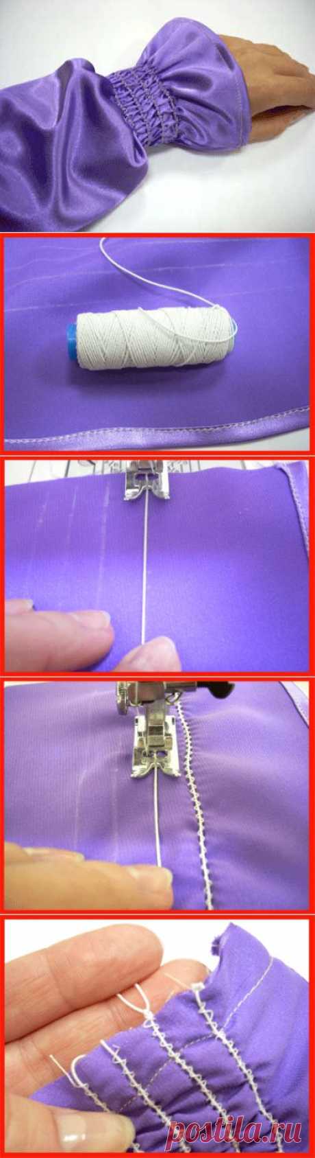 Как сшить рукав на резиновых жилках