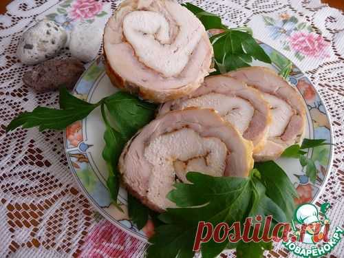 Рулет из куриного окорочка и грудки в аэрогриле.