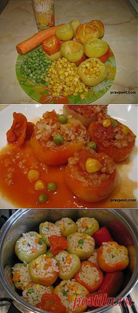 Постный фаршированный болгарский перец рисом | PRAVPOST