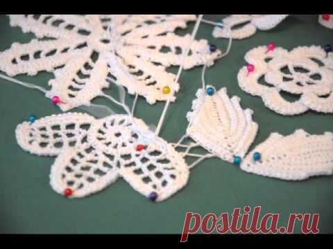 Сетка в ирландском кружеве - как соединять фрагменты.