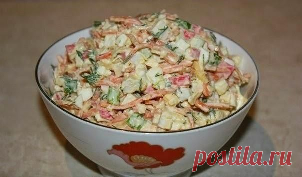 Как приготовить  из крабовых палочек с корейской морковкой - рецепт, ингридиенты и фотографии