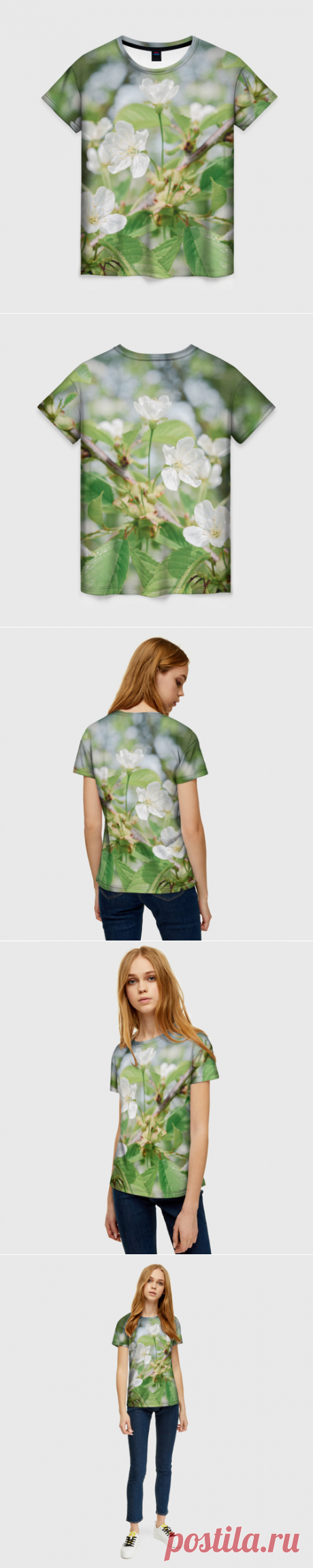 Женская футболка 3D Цветущая ветка вишни, фото - купить по цене 1290 руб в интернет-магазине Всемайки, арт 3652995