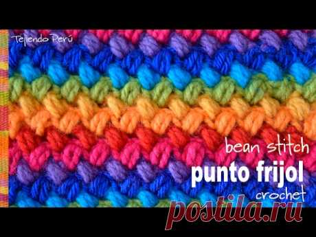 Punto frijol tejido a crochet: bello y reversible! / Crochet bean stitch! -Tejiendo Perú