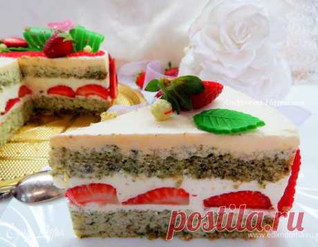 Мятный торт с клубникой, пошаговый рецепт на 4964 ккал, фото, ингредиенты - Наталья Андреева