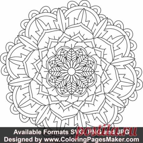 SVG Mandala Art #124 &amp;#8211; ColoringPagesMaker