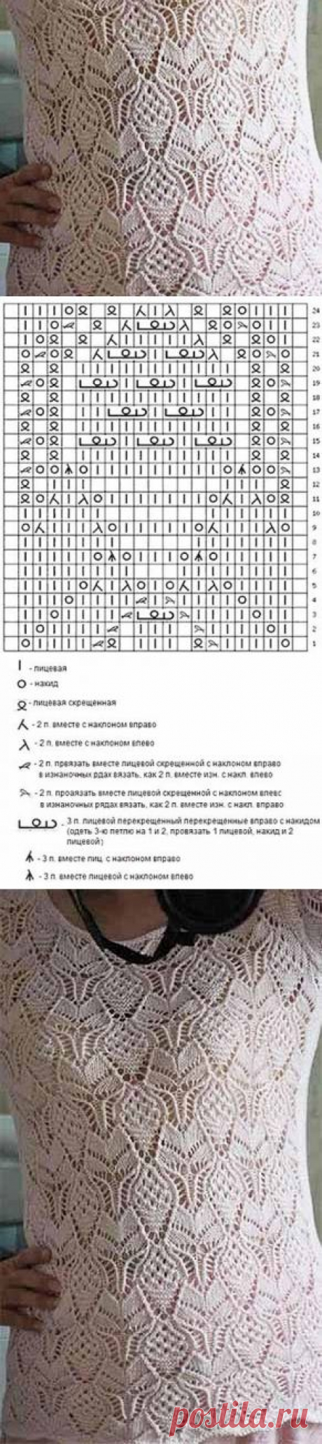 Необычный ажурный узор для пуловера