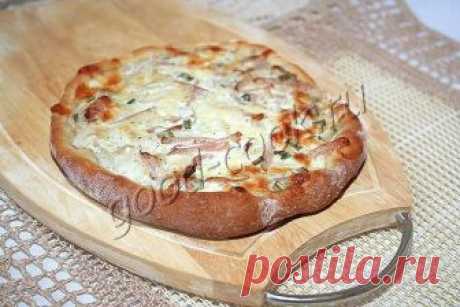 кефирная лепешка с сыром, луком и ветчиной. Рецепт приготовления