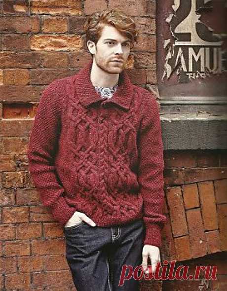 Вязание для мужчин спицами джемпера Textured, Designer Knits..