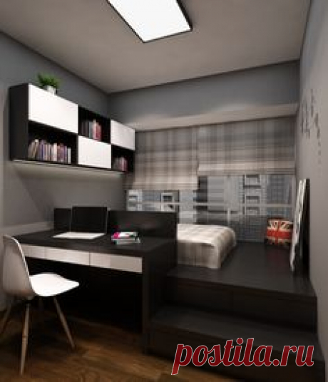 In this bedroom, the designer shows his wit for adding extra space and storage where there is none. While leave the wall with window naked, here, the designer has used the space for an extra seating and storage.   While black is rarely recommended, here it fits ideally with the silver background. Both the girl and boy bedroom have the same concept, with a desk made next to the bed. The difference is in the colour schemes, as the girl room looks more dramatic thanks to the dark black colour. Y...