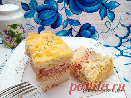 Запеканка из макарон с фаршем в духовке - Вкусная еда
