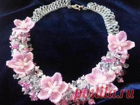 Колье из бисера. &quot;Сакура&quot;. Часть 1/Necklaces of beads. &quot;Sakura&quot;. Part 1