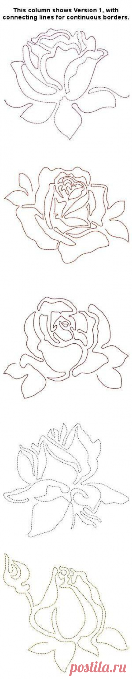 Line Work Roses, Versions 1 and 2 - Especially For You | OregonPatchWorks