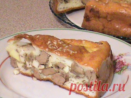 Пирог с куриной печенью. Диета Дюкана