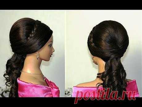 Wedding prom hairstyles for long hair. Праздничная  на длинные волосы. - YouTube